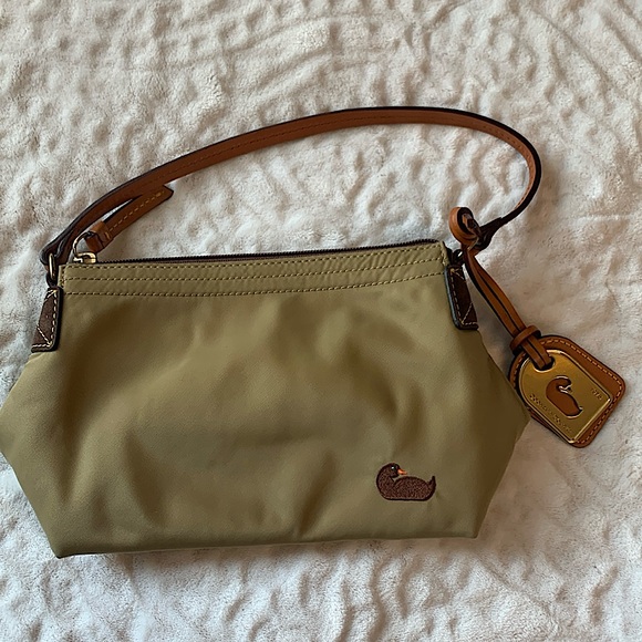 NWOT Dooney and Bourke Mini Nylon Pouchette Bag Khaki - Picture 2 of 11